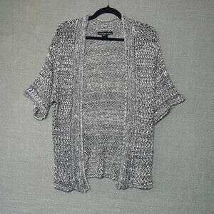 United States Sweaters Grey Open Knit Cardigan Women's 1X